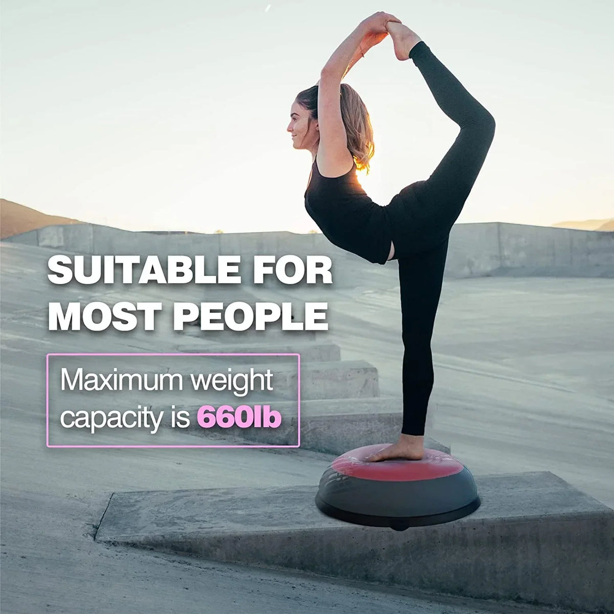 IFAST Balance Trainer 23 Inch Half Ball With Resistance Bands - 660LB Weight Capacity