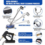 MEKOH Pressure Washer Surface Cleaner Attachment 20 inch 4500 PSI With Wheels And 3/8 inch Quick-Connect