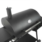 Expert Grill 28in Offset Charcoal Smoker Grill With Side Firebox - Black