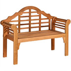 4 FT Folding Outdoor Eucalyptus Wood Bench, Natural, 2-Person - 49 in x 21 in x 38 in
