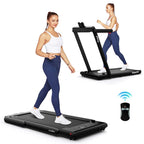 GYMAX 2-in-1 Folding Under Desk Treadmill With Speaker, App And Remote Control - 2.5HP