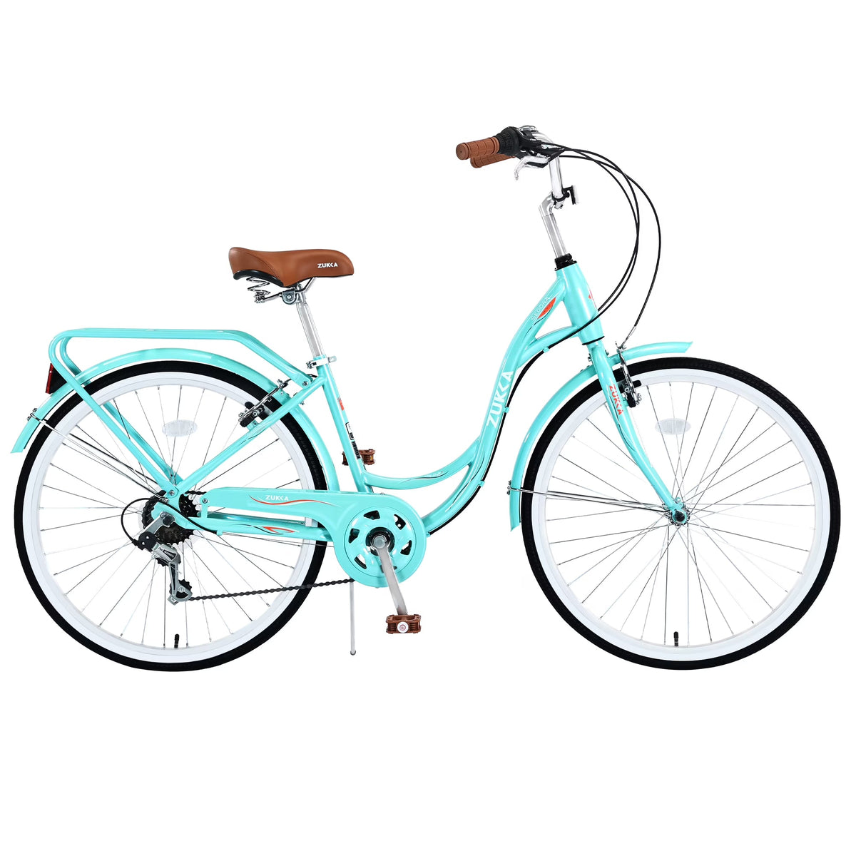 Pregoods Shop 26 Inch Women's Cruiser Bicycle, Shimano 7 Speed, Green
