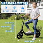 SANOPY Electric Scooter With Seat for Adults, 350W, 15 Miles, 20 Mph, 36V 5.2Ah, 14 inch Tire - Black