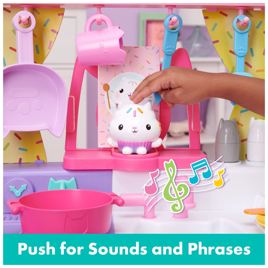 Gabby's Dollhouse Cakey Cat Kitchen Set For Kids, 3ft Tall With Sounds & Accessories