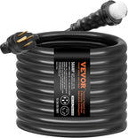 VEVOR 50 Amp Generator Cord And Power Inlet Box Kit, 50-Foot, NEMA 14-50P/SS2-50R, 6/3+8/1 AWG