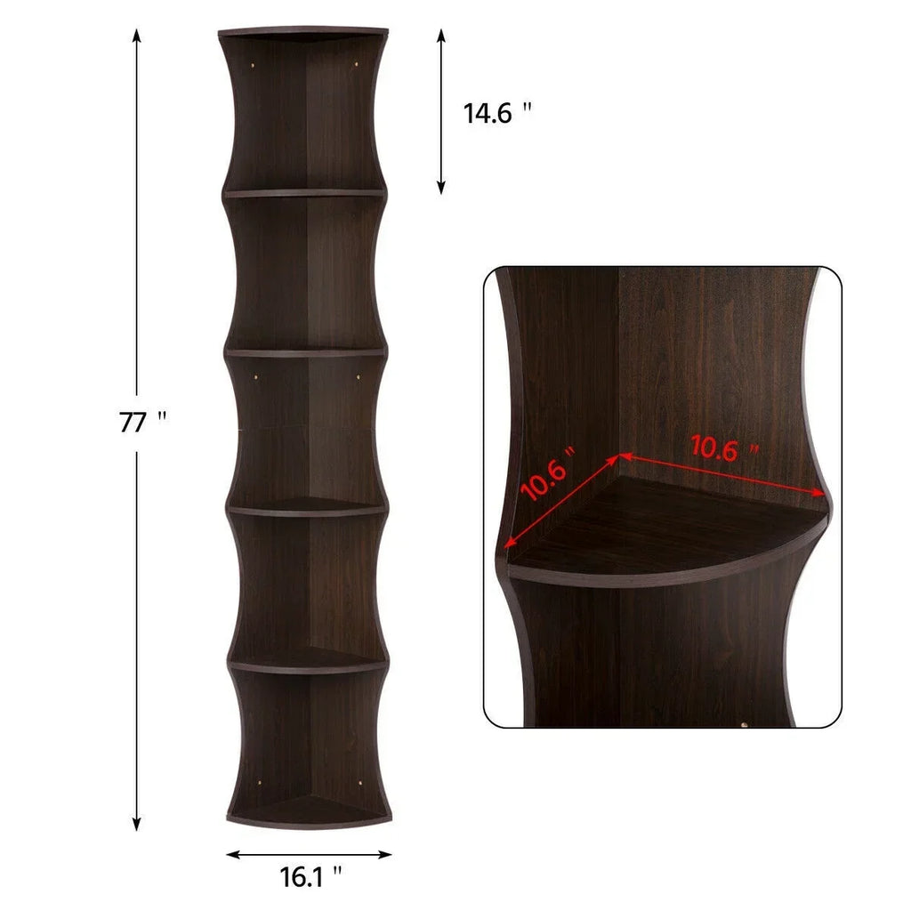 Nesuncia 77in H 5 Tier Corner Shelf Plant Stand Open Bookshelf