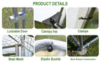 Caulitar Metal Chicken House/Pen 10ft x 10ft With Waterproof Cover - For 6/10 Chickens