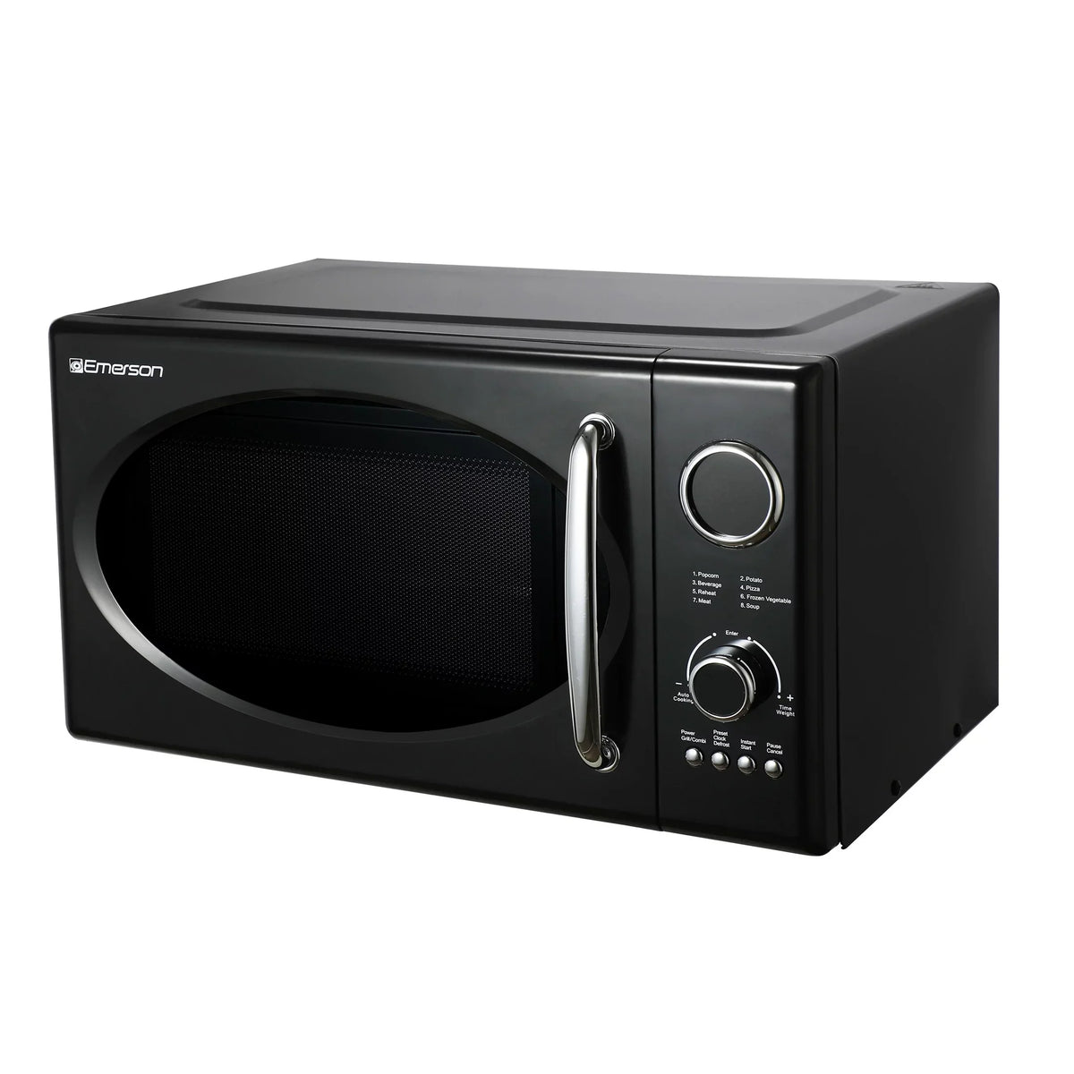 Emerson 0.9 Cu Ft 800W Retro Black Microwave Oven With Grill - MWRG0901BK