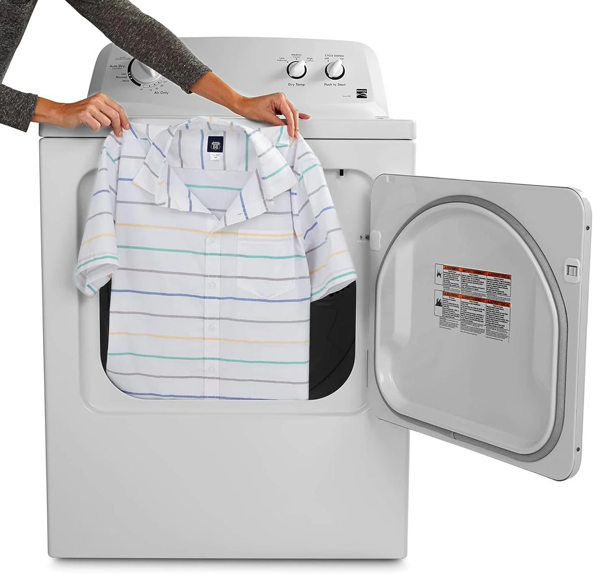 Kenmore Front Load Electric Dryer With Wrinkle Guard, 29in, 7.0 Cu. Ft., White - 62332