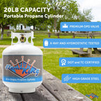 Flame King Empty Steel Propane Tank 20LB With Type1 OPD Valve