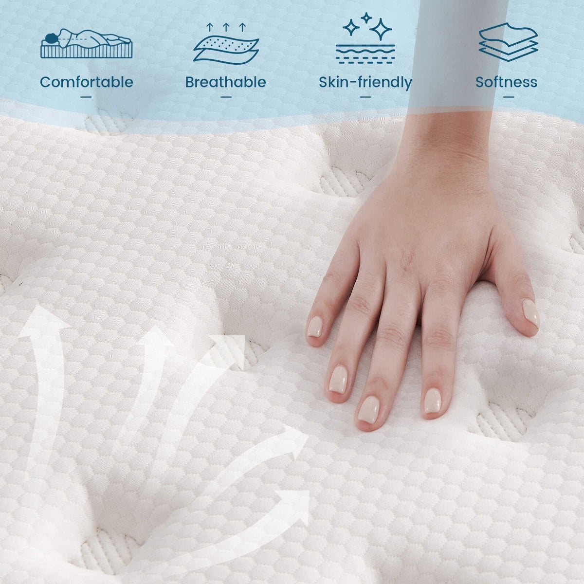 Vantto Queen 12 Inch Hybrid Memory Foam Mattress In A Box - CertiPUR-US