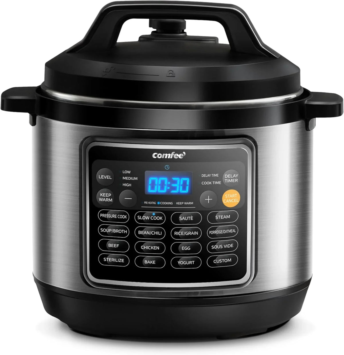 COMFEE 16-in-1 Electric Pressure Cooker, 8 Quarts, Black