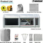 WARSUN Inflatable Paint Booth With Air Filter System, 28X15X10Ft, 950W+750W Blowers