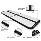 Goplus 10FT Air Track Inflatable Gymnastics Tumbling Mat With Pump - Black