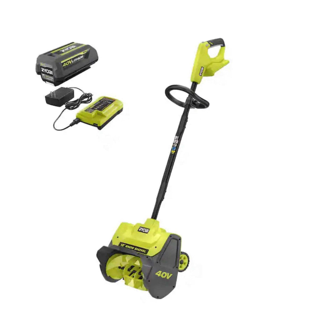 RYOBI 40V Cordless Electric Snow Shovel With 4.0 Ah Battery And Charger - 12 in