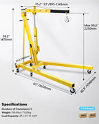 Garvee 2 Ton Hydraulic Folding Shop Crane Engine Hoist With Lever