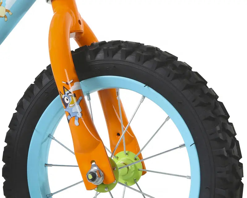 Bluey 12-Inch Kids' BMX Bike With Steel Frame, Coaster Brake, Training Wheels And Plush Carry Bag - Ages 3-5