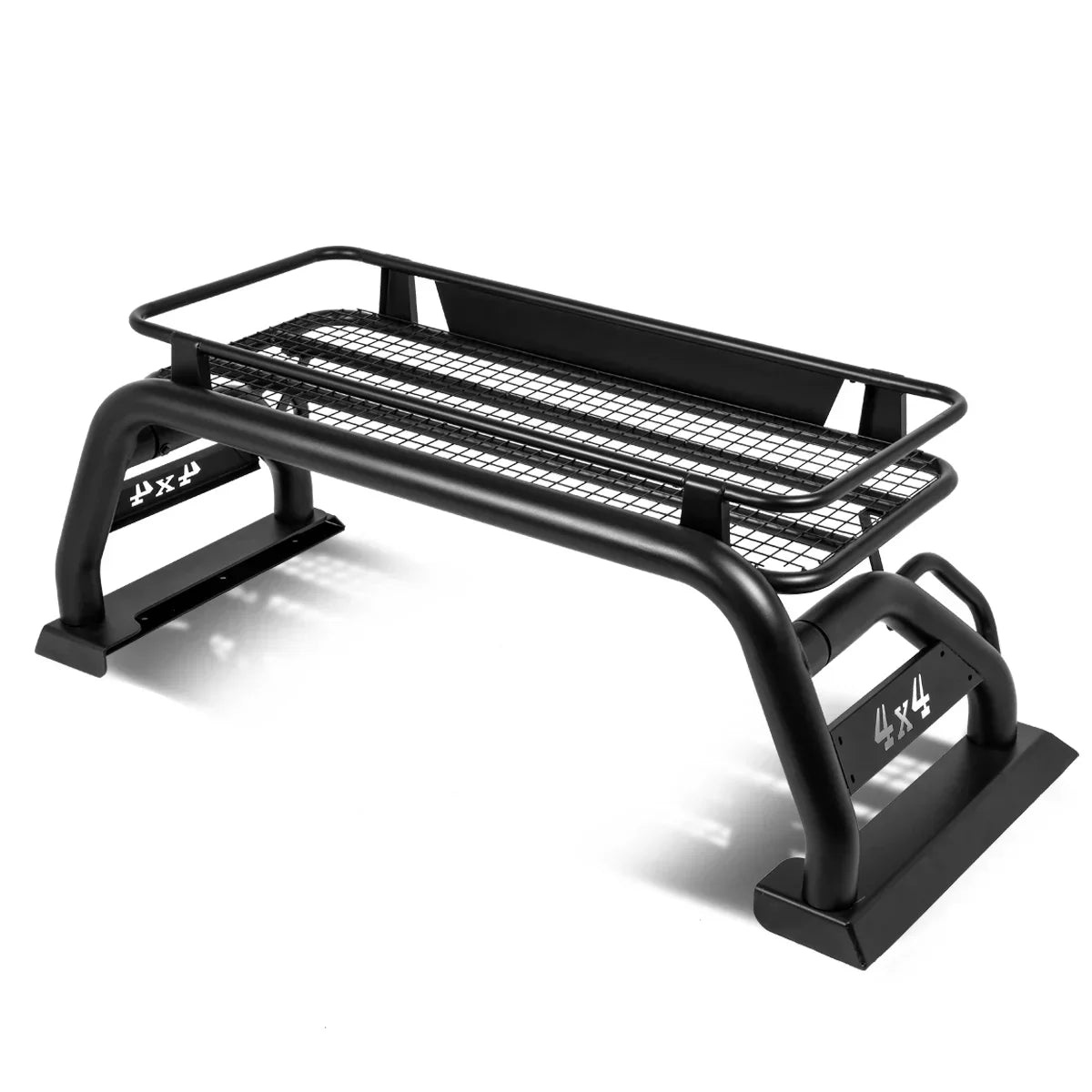 DNA Motoring Toyota Tacoma 2015-2019 Truck Bed Aluminum Roll Bar With Roof Cargo Rack, 3 in Tubing - TCRB-002