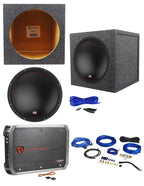 MTX 3512-04 12 in 500W Subwoofer Bundle With Rockville Sealed Enclosure, Amplifier And Wire Kit
