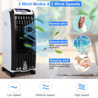 Costway Portable Evaporative Air Cooler Fan With Remote Control - 6.5L, White + Black