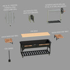 Backyard Discovery Argentine Santa Maria XL Wood Fire & Charcoal Steel Grill, 723 Square Inch - Asado Clamp