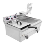 Stainless Steel Dual-Tank Deep Fryer With Faucet Drains, 16.9 QT, 3400W - EH102V
