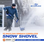 Snow Joe Cordless Electric Snow Shovel Kit, 13 inch Clearing Path, 24V 4.0-Ah Battery - 24V-SS13-TV1