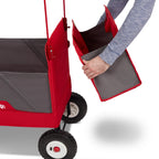 Radio Flyer 3-in-1 All-Terrain EZ Fold Wagon With Canopy, Red And Gray, Air Tires