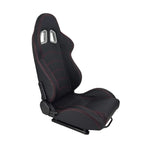 PVC Single Adjuster Double Track Racing Seats, Black - Pair