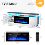 70 Inch TV Stand With 36 Inch Electric Fireplace And Adjustable Shelves