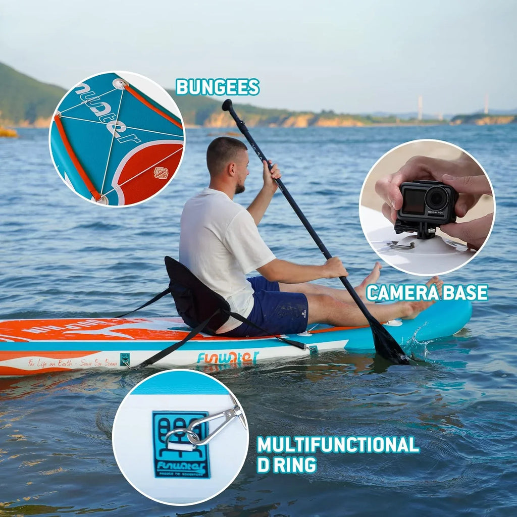 FunWater Inflatable Stand Up Paddle Board, 11 ft x 32 in x 6 in - SUP Paddle Accessories