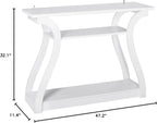 3-Tier Console Table With Storage Shelves - White