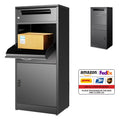 Gaonala Steel Package Delivery Box 19.6x14.4x44.9in Lockable Weather-Resistant Black