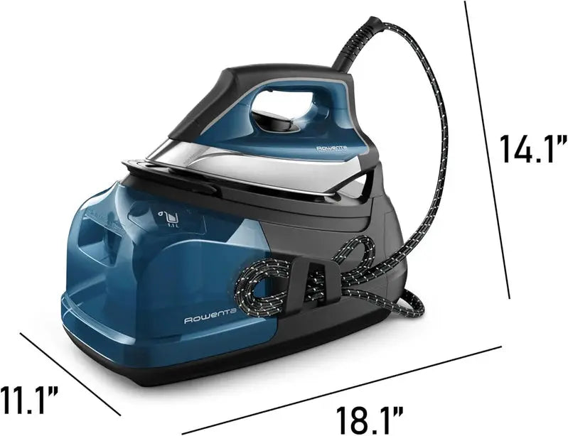 Rowenta Steam Generator Iron, 1800W, 1.1L Tank, Blue, 18.11in x 11.81in - DG8624