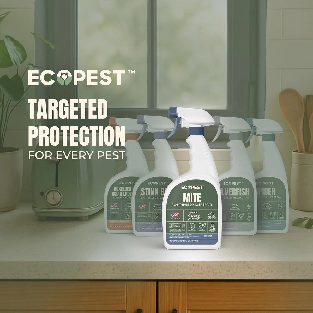 EcoPest Mite Spray Natural Killer For Dust, Bird, Spider, Scabies And Other Mites - 1 Gallon