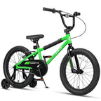 Glerc Kids BMX Style Bicycle 14 Inch Blue With Training Wheels And Coaster Brake