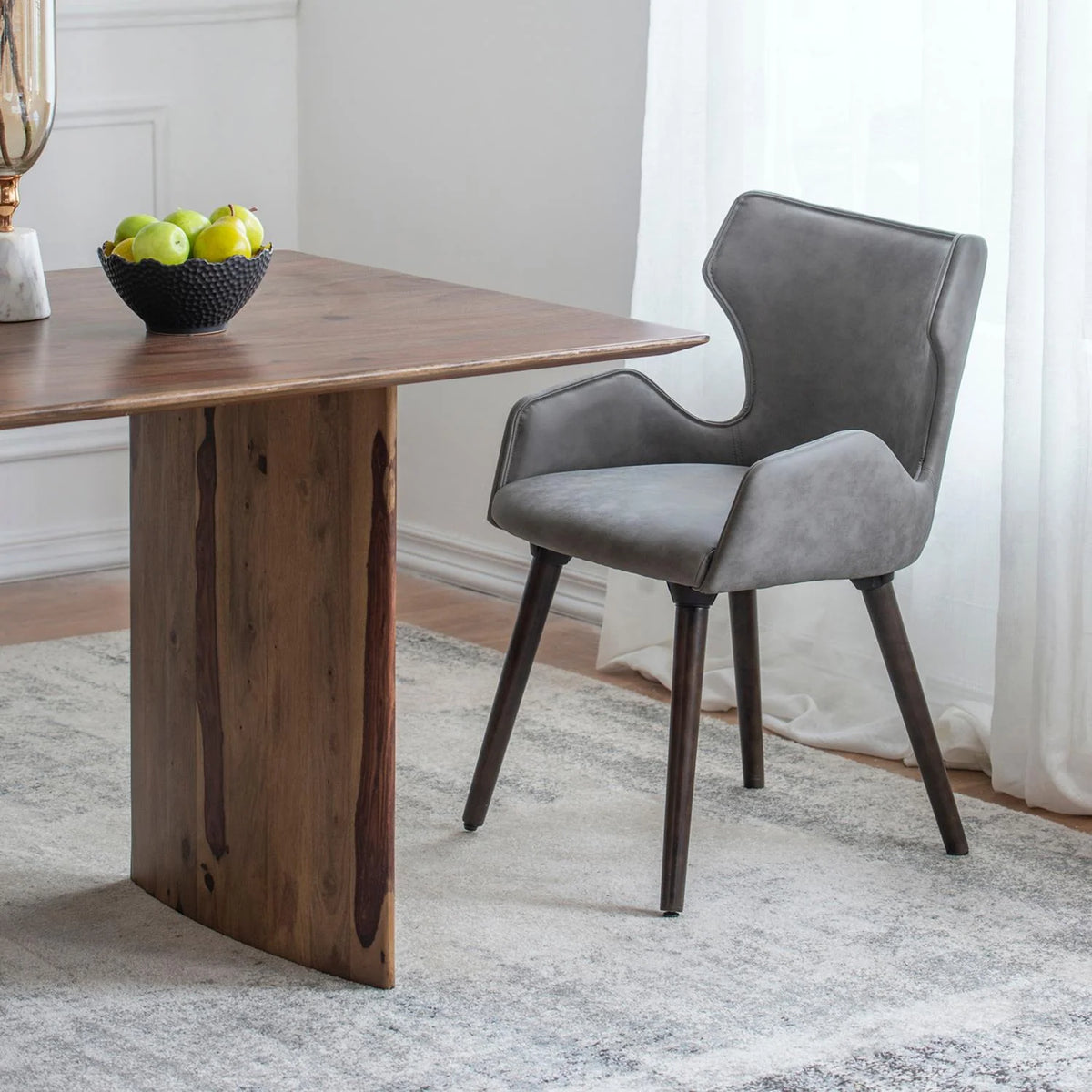A & B Home Set Of 2 Dining Chairs, 22in W X 23.2in D X 32.3in H - 49809-GRAY-DS
