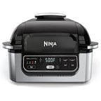 Ninja Foodi 5-in-1 Indoor Electric Grill With Air Fry, 4-qt Crisper Basket, Black/Silver - AG301