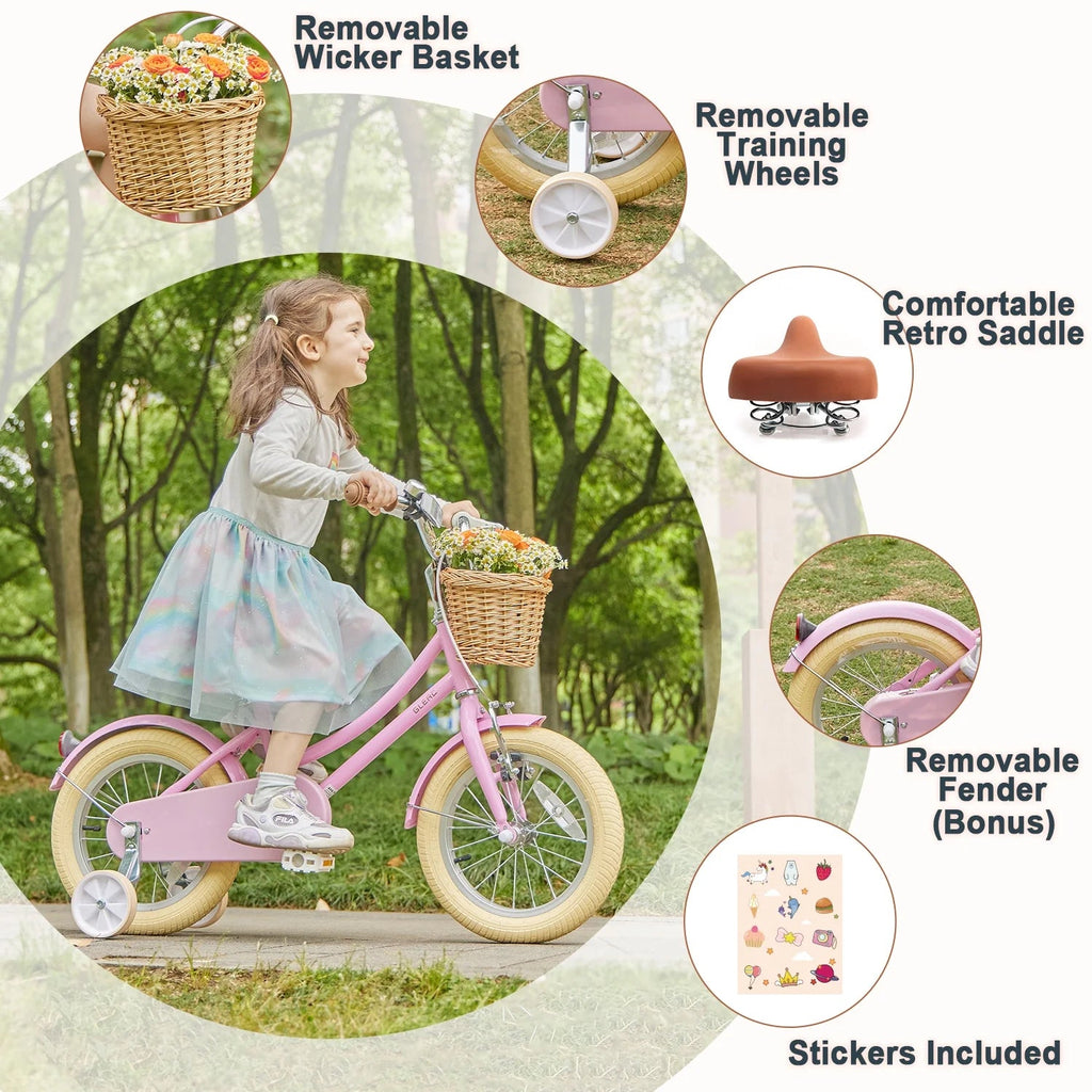 Glerc Girls' Kids' Bike, 12 inch, Pink, Ages 2-4 Years - Little Molly