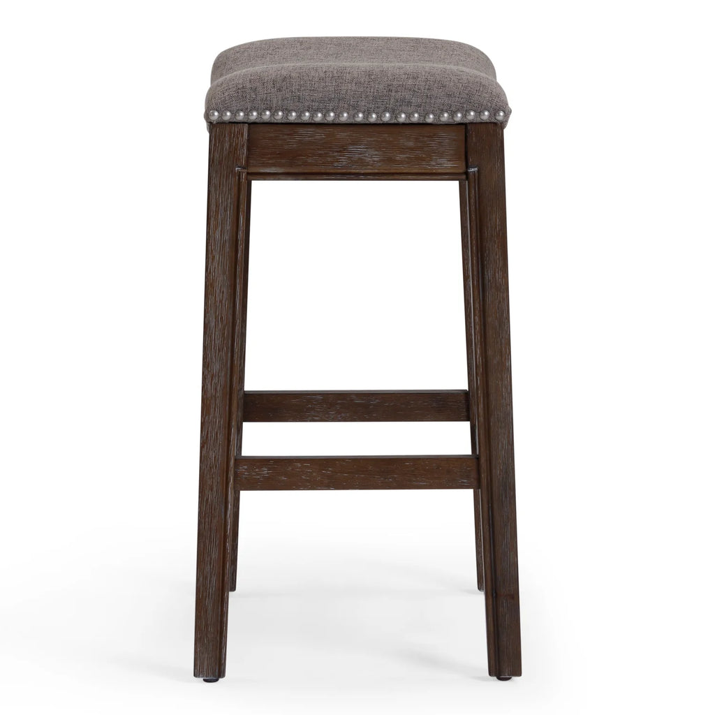 Ridge Home Goods 26 Inch Saddle Wood Counter Height Stool - Weathered Natural