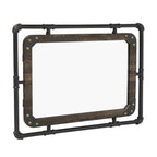 Industrial Metal Floating Wall Mirror, 31 Inch