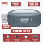 Coleman Square Inflatable Hot Tub, 4 To 6 Person, 140 AirJets, 71 in x 28 in - SaluSpa Hawaii