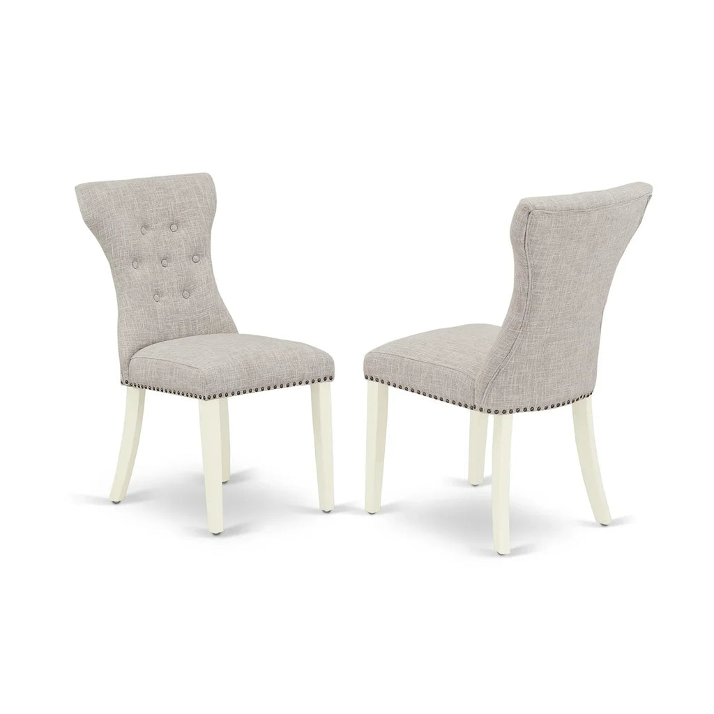 HomeStock 6-Piece Kitchen Dinette Set With Doeskin Linen Fabric Chairs, Bench And Linen White Table - Rustic Recluse