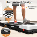 CoolHut 2 in 1 Under Desk Walking Treadmill, 2.5Hp, 300lb, 40 x 17 Inches, White
