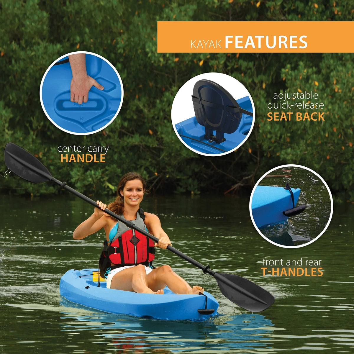 Lifetime Sit-On-Top Kayak 8 ft Blue HDPE - 90112