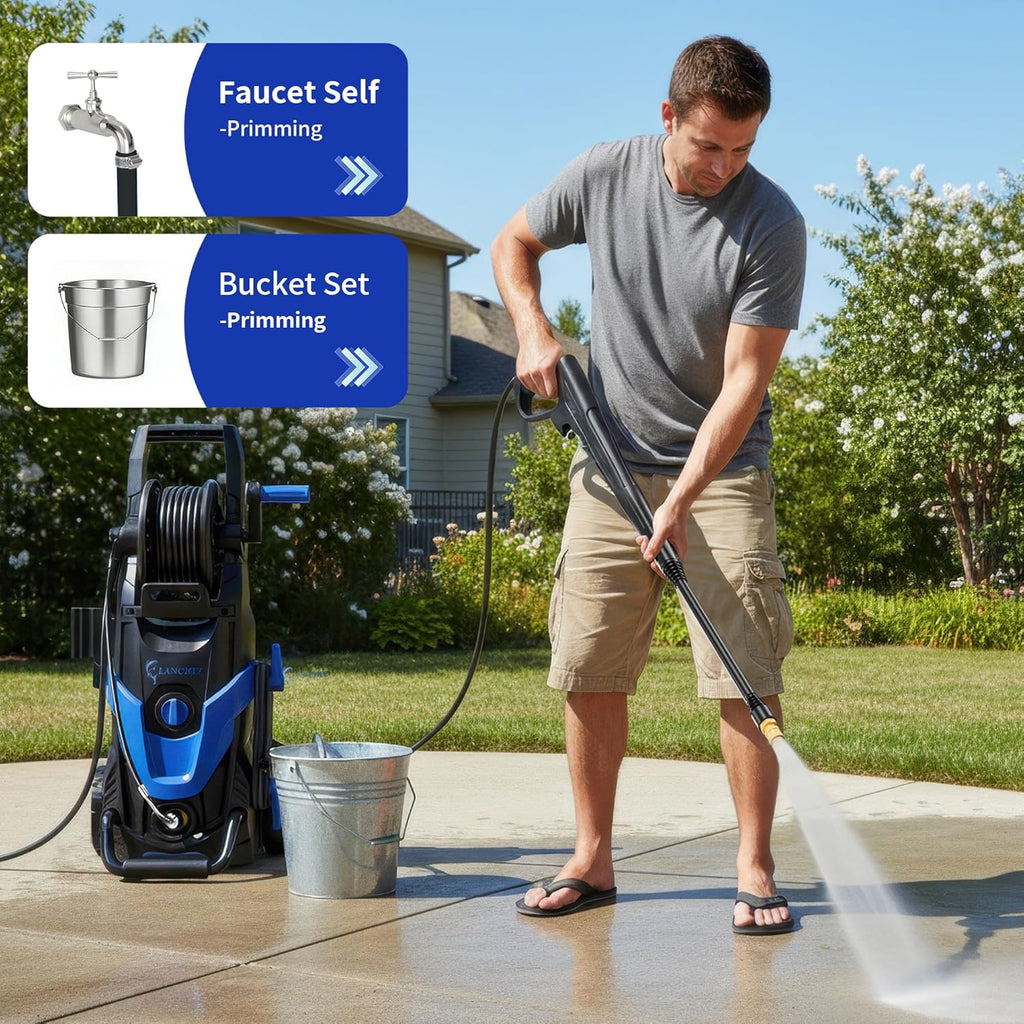 Pressure Washer 4800PSI With 4 Quick Connect Nozzles, Inlet Hose, Filter And 500ML Soap Tank