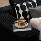 ovios 104in L-Shape Sectional Sofa With Chaise, Grey Plush Corduroy Fabric