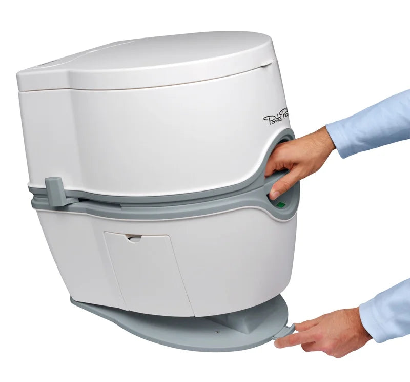 Thetford Porta Potti Portable Battery Powered Flush Travel Toilet, White - 565E