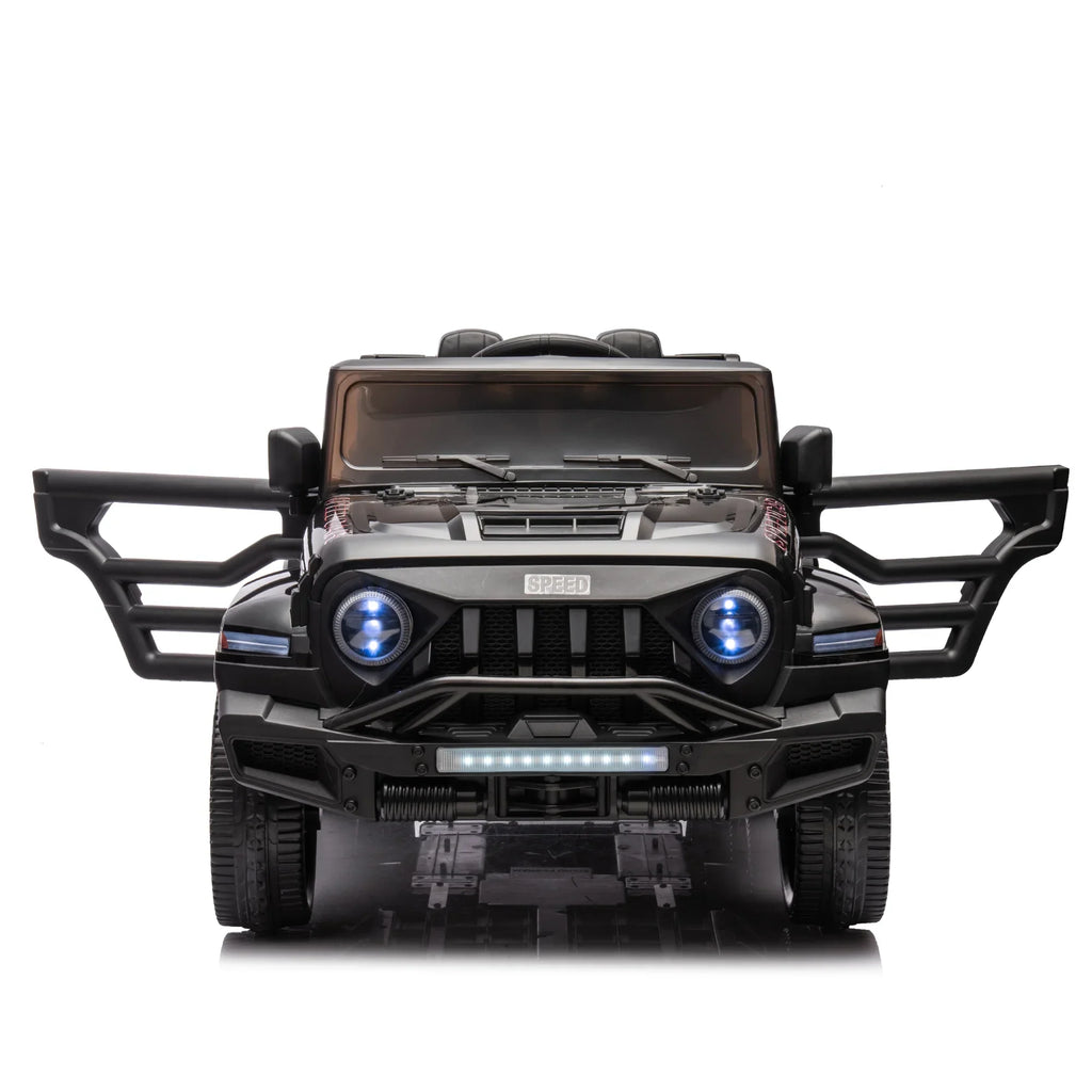 24V 6-Wheel 4WD Kids' Ride-On Pickup Truck With Remote Control - Black