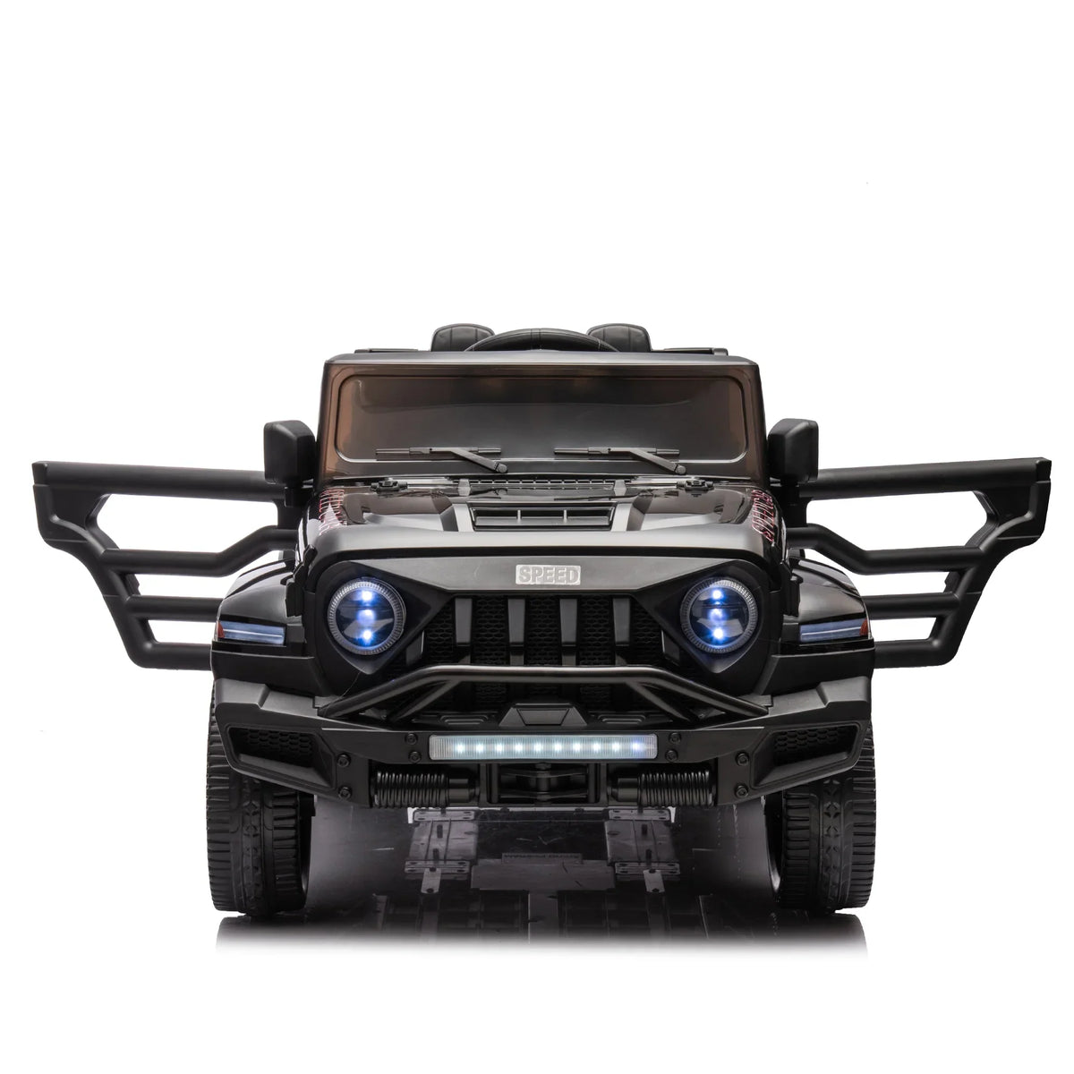 24V 6-Wheel 4WD Kids' Ride-On Pickup Truck With Remote Control - Black